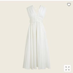 J Crew White Silk Midi Dress